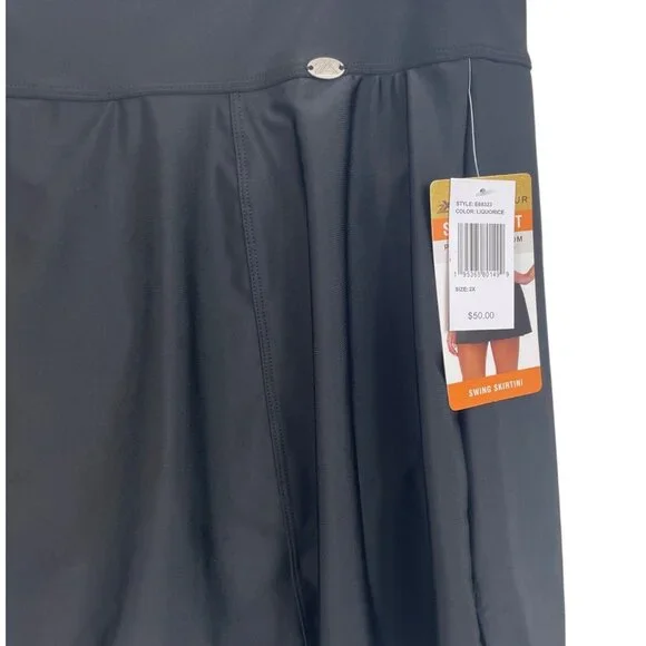 ZeroXposur Womens Size 2X Black UPF 30+ Quick Dry Sport Swim Swing Skirtini - Picture 5 of 10
